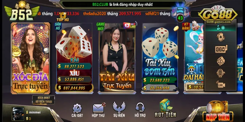 B52 Club - Nhà cái game bài trực tuyến hàng đầu 2 Kho game cược đa dạng