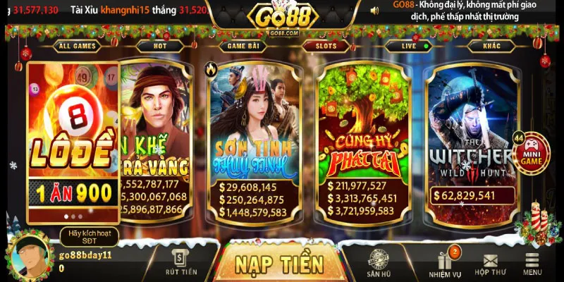 Khuyến mãi hoàn tiền hàng tuần Go88 cực hấp dẫn 3 Khuyến mãi hoàn tiền hàng tuần Go88 sảnh nổ hũ