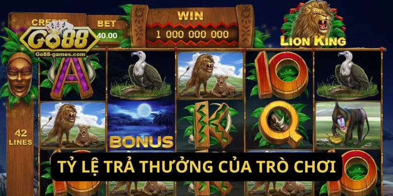 Nổ Hũ Vua Sư Tử: Siêu Hũ VIP Khủng Tại Go88 2 Tỷ lệ trả thưởng của trò chơi